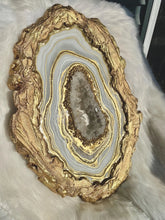 Load image into Gallery viewer, Earth Tone Free Form Geode w/ Clear Quartz 27.5&quot; x 20&quot; x 2&quot;
