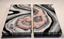 Load image into Gallery viewer, White, Black, &amp; Silver w/ Rose Quartz Crystals - 24" x 24"
