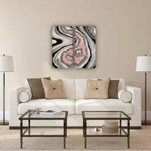 Load image into Gallery viewer, White, Black, &amp; Silver w/ Rose Quartz Crystals - 24" x 24"
