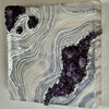 White, Silver, and Lavender w/ Brazilian Amethyst Crystals 12" x 12" x 3"