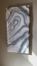 Load and play video in Gallery viewer, Silver White &amp; Iridescent Green w/ Clear Quartz 20&quot; x 10&quot; x 3&quot;
