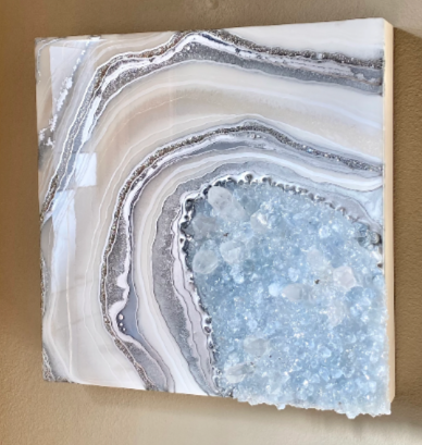 Celestite & Quartz Geode Painting 12