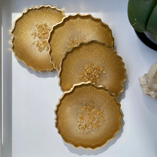Load image into Gallery viewer, Gold Agate Inspired Coasters - Set of 2 or 4

